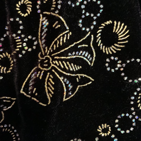 Vintage Impressions of Canada Black Velvet Gold Bow Vest - Picture 12 of 13